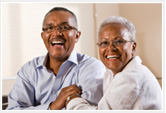 Schizophrenia Society of Canada - Charity Donation Smiling older couple who reseaved mental health help due to charitable donations